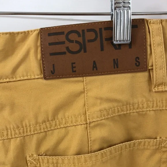 VTG Esprit high waisted shorts Sz 11/12 Cotton twill mustard yellow Excellet con - Picture 7 of 10